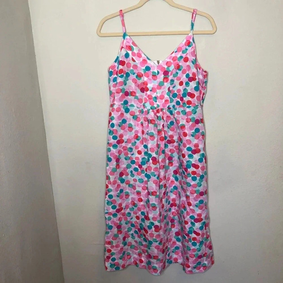 Joules Linen Blend Dress with Circles Size 10 - Picture 1 of 7